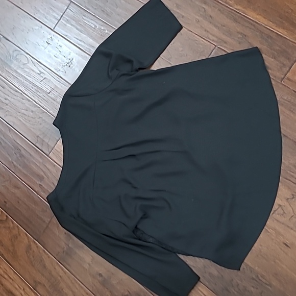 Zac & Rachel Light & Airy Black 3/4 Sleeve Top with front lace overlay size 2X - Picture 2 of 8